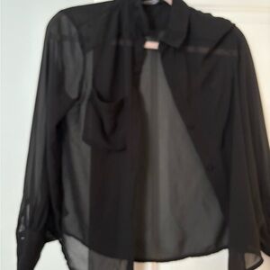 Zara Black Sheer Blouse